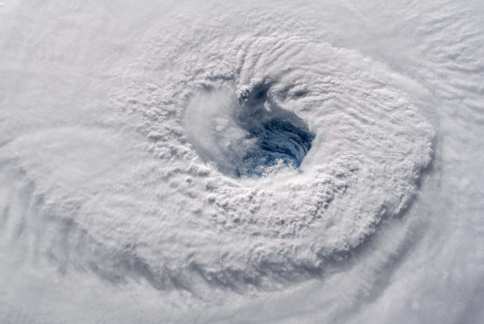 A hurricane, from directly overhead