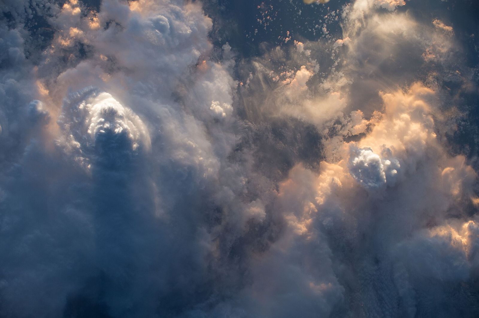 Evening storms over the Indian Ocean