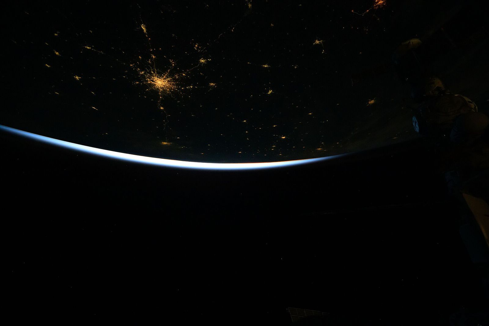 The lights of Moscow and its suburbs at night, from the International Space Station